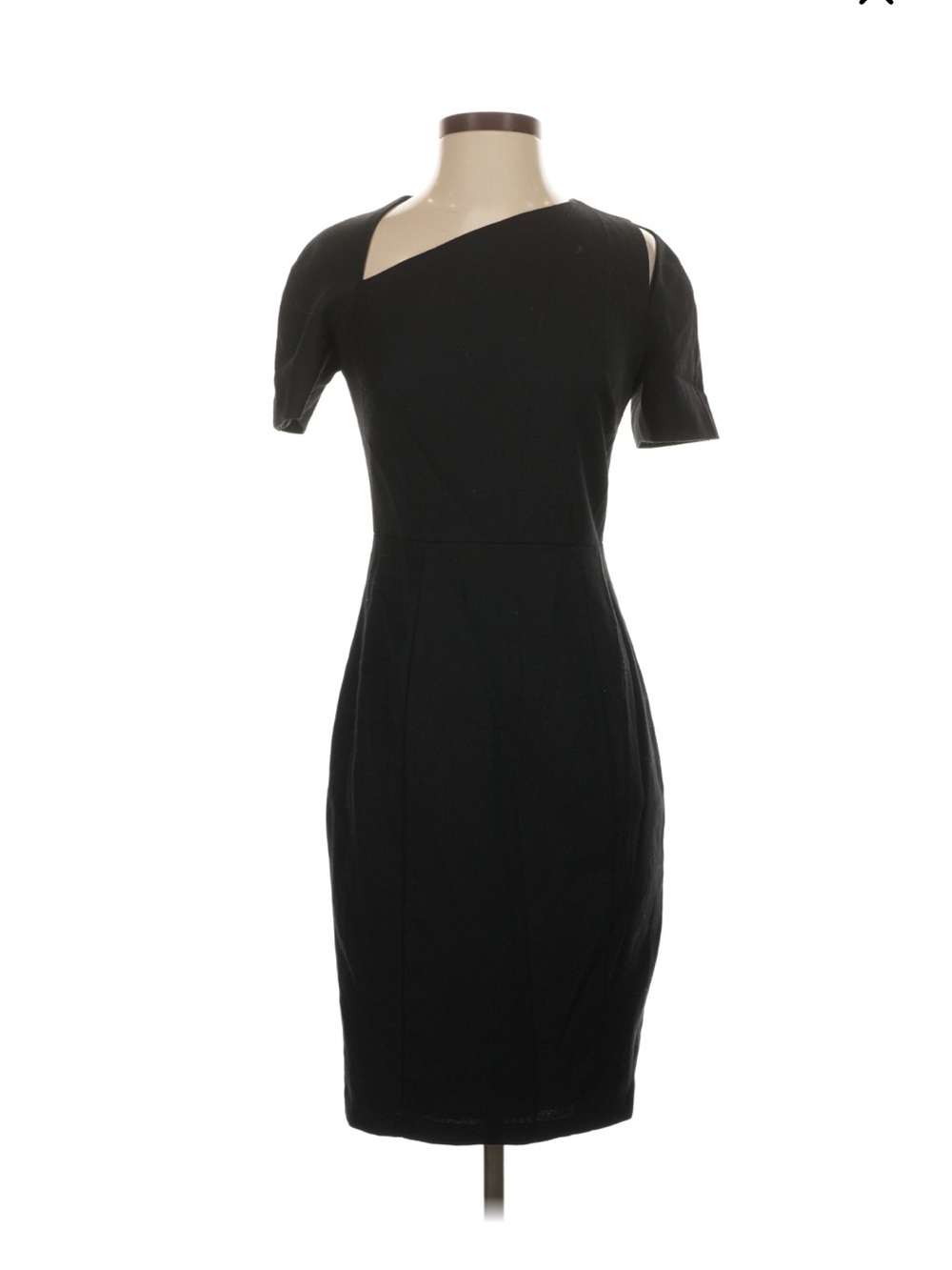 Reiss Black Asymmetric Midi Dress